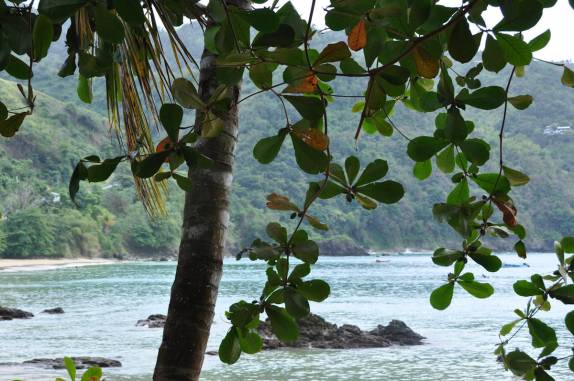 Vista do restaurante em Castara Bay, durante viagem de Speyside à Crownpoint, em Tobago